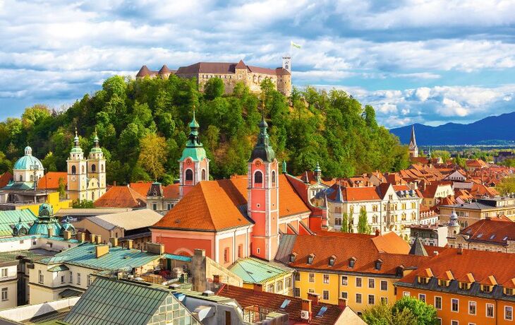 Panorama of Ljubljana, Slovenia, Europe.